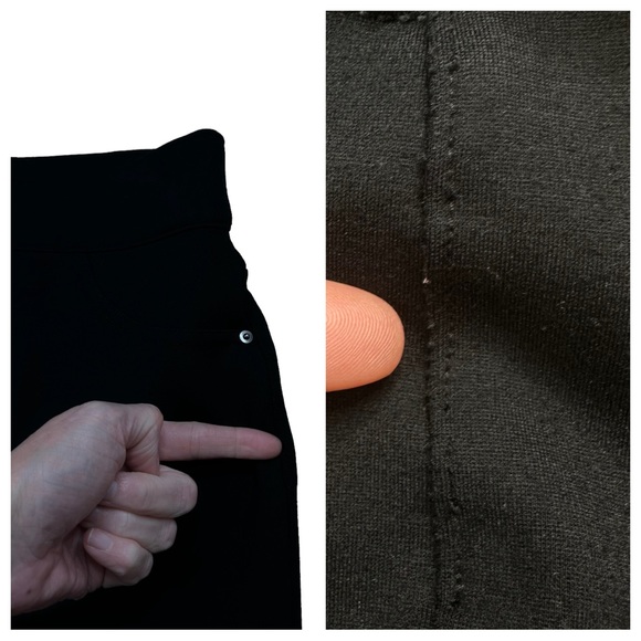 Spanx Perfect Pant Ankle Ponte Black Pants Size Small Back Pockets Shapewear - Picture 13 of 14